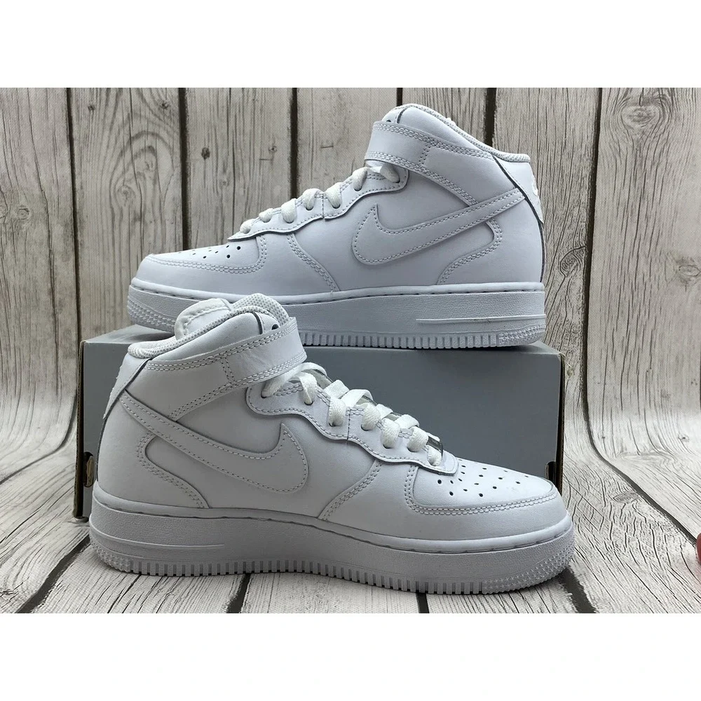 Nike Kids Air Force 1 Mid GS 'White' Size 4Y 314195 113